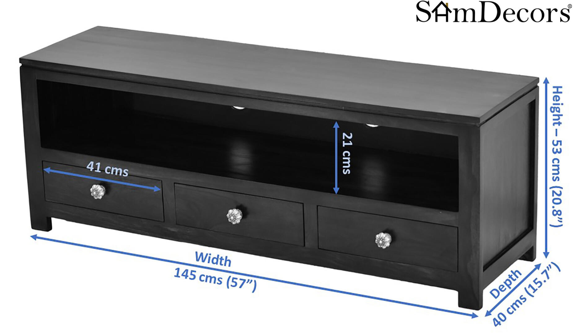 Mary Multipurpose TV Entertainment Unit/Cabinet - Natural Teak - Image 7